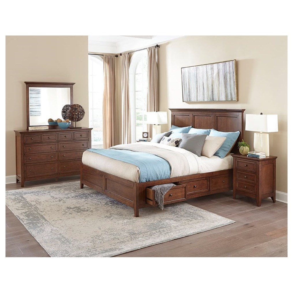 Intercon San Mateo INCSM/QSKIT Transitional Queen Storage Bed with Six